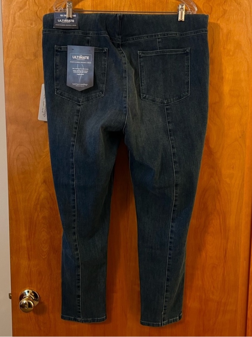 Soft Surroundings Dark Blue Ankle Cropped Women’s Denim Leggings Size 1X - Picture 2 of 10